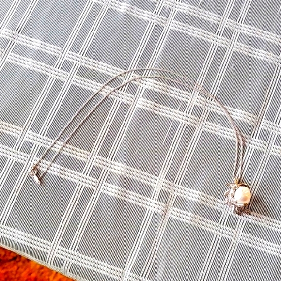 Vintage B.A.B. 14 Kt. White Gold Necklace w/Raw Pearl Center - Picture 6 of 9